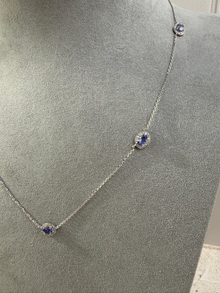 Colar com Tanzanitas e Diamantes
