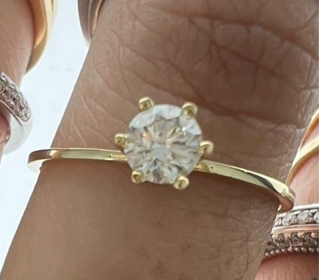 Anel solitário ouro 18k amarelo 0.5ct